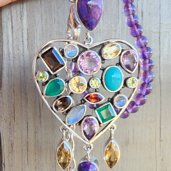 Nicky Butler NB Sterling Heart RAJ Collection Turquoise Pendant #15/750 Necklace - Picture 3 of 14